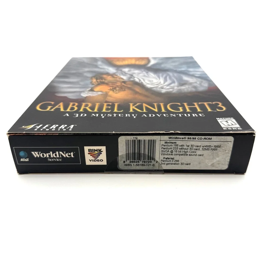 Gabriel Knight 3 PC Big Box Game Complete CIB Vintage 1999 Sierra W/ Comic Book